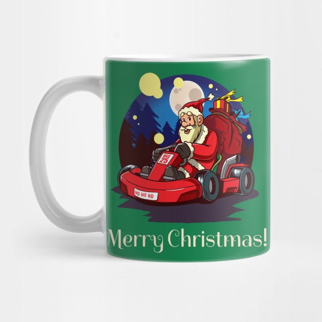 Go Kart Santa Merry Christmas by Design Seventytwo